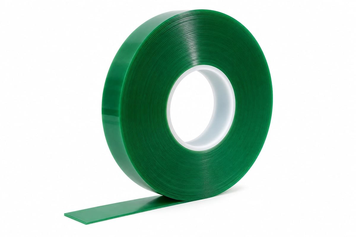 Fita Dupla Face Verde Estreita