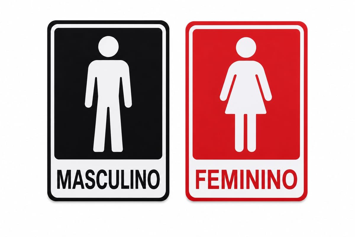 Placa de Banheiro Masculino e Feminino