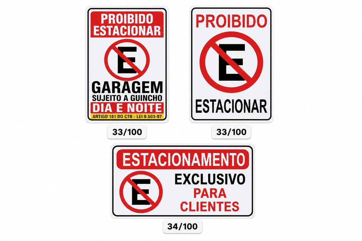 Placas de Estacionamento